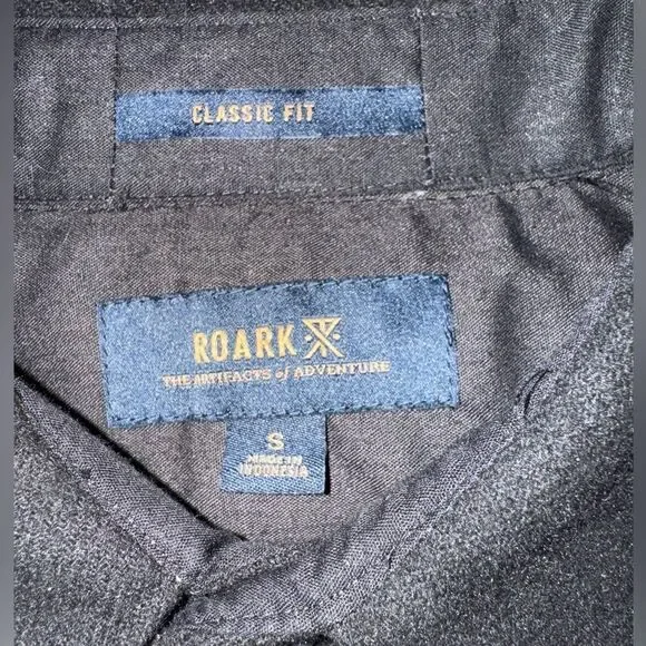 Roark Nordsman Classic Fit Charcoal Plaid Flannel Shirt Jacket w/ Elbow Patches - Picture 13 of 16